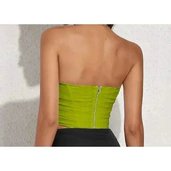 Fashion Women's Lime Green Mesh Corset Top NEW 3XL - Picture 2 of 12